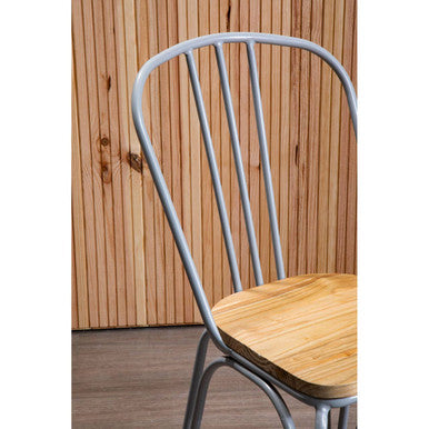District Grey Finish Metal Frame Dining Chair