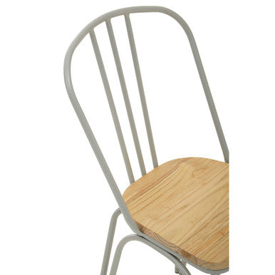 District Grey Finish Metal Frame Dining Chair