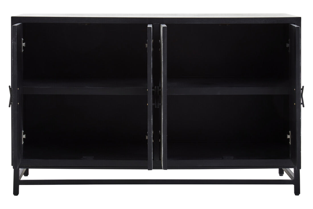 Lombok Black Rustic Chevron Four Door Sideboard - Image 3