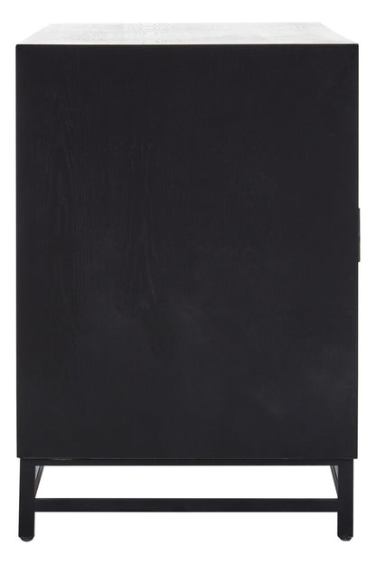 Lombok Black Rustic Chevron Four Door Sideboard