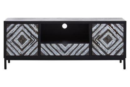 Lombok Rustic Chevron and Black Frame Media Unit