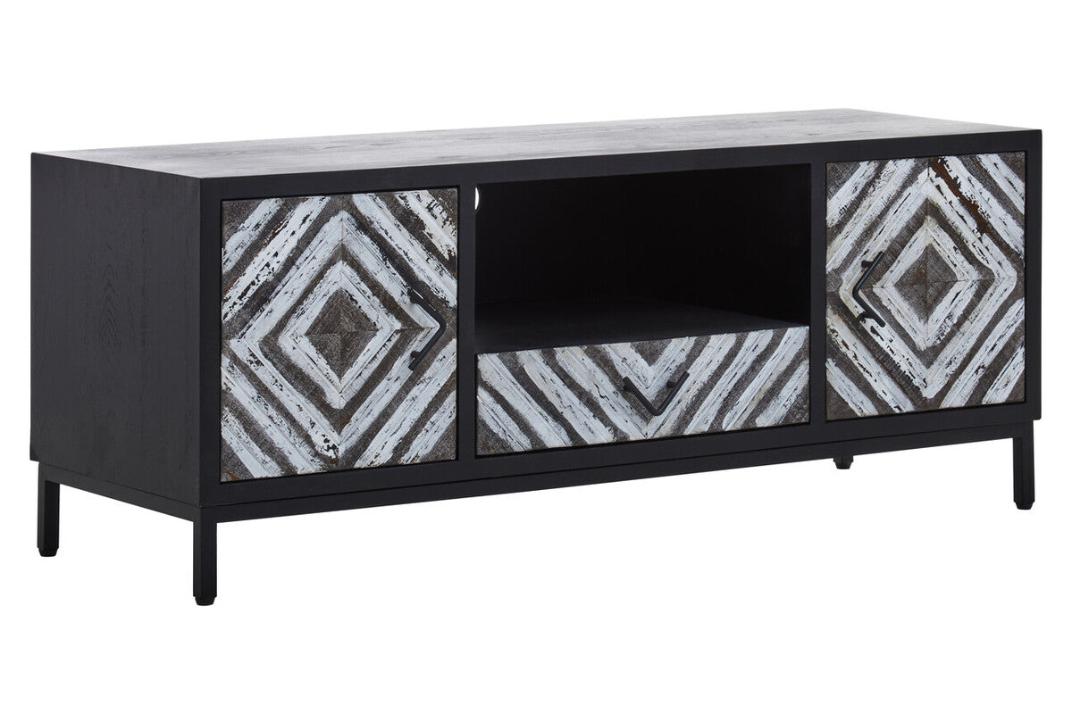 Lombok Rustic Chevron and Black Frame Media Unit