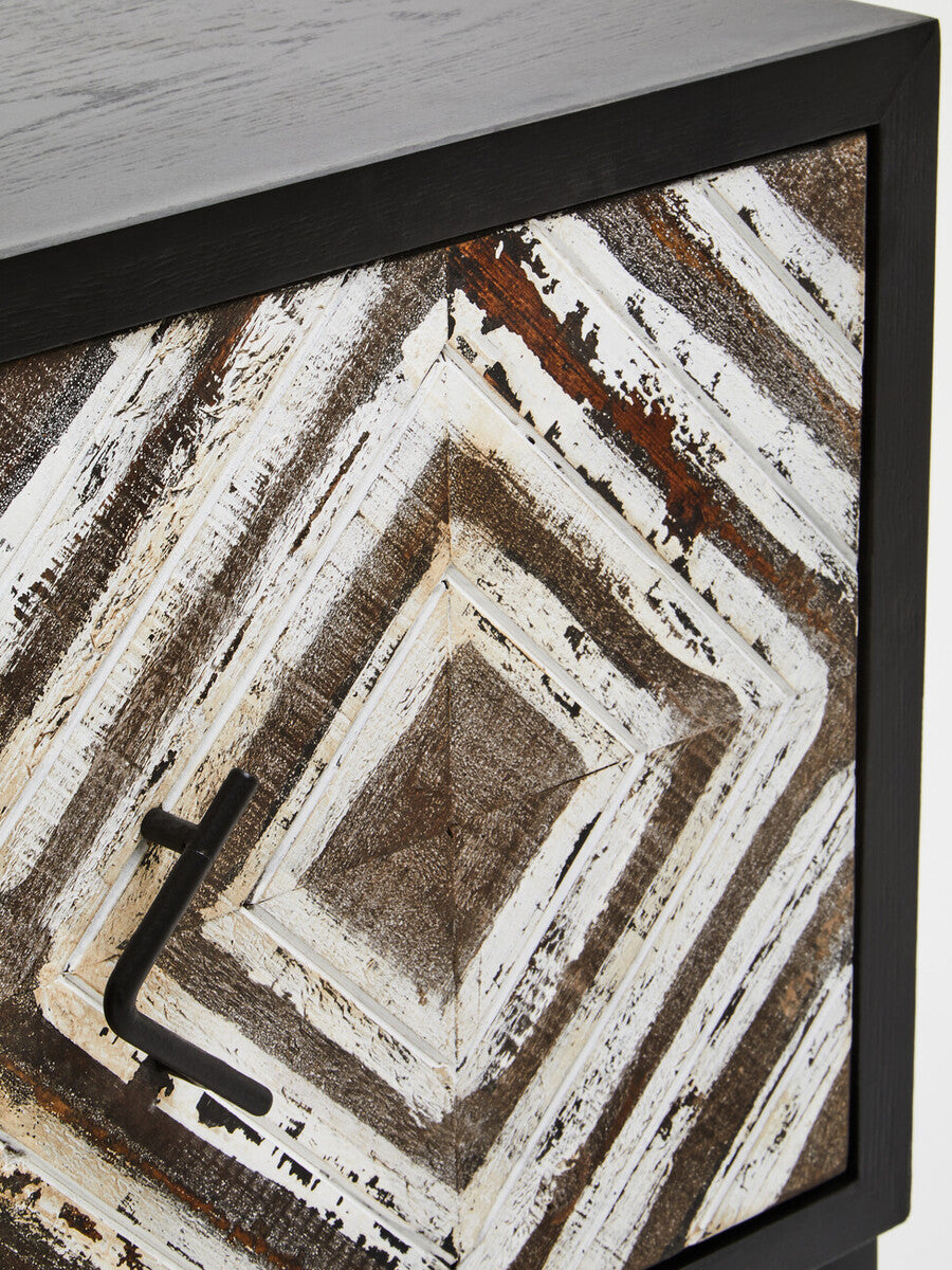 Lombok Rustic Chevron and Black Frame Media Unit