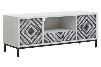 Lombok Rustic Chevron and White Frame Media Unit
