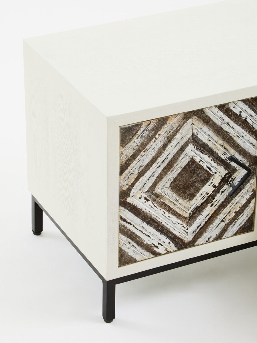 Lombok Rustic Chevron and White Frame Media Unit - Image 7