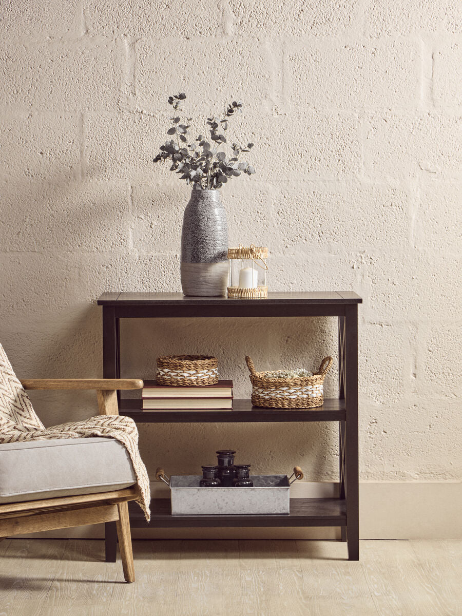 Heritage Three Shelf Black Bookcase