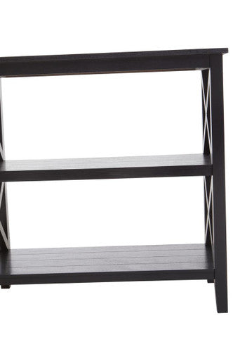 Heritage Three Shelf Black Bookcase