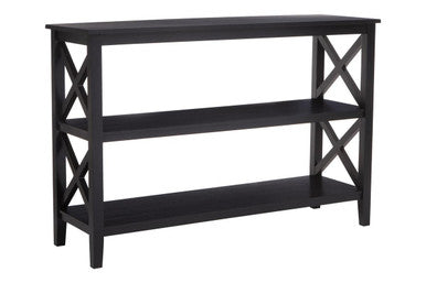 Heritage Three Shelf Large Black Bookcase