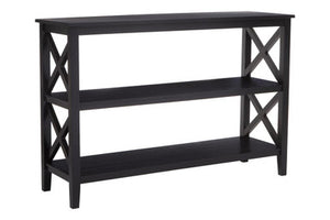 Heritage Three Shelf Large Black Bookcase