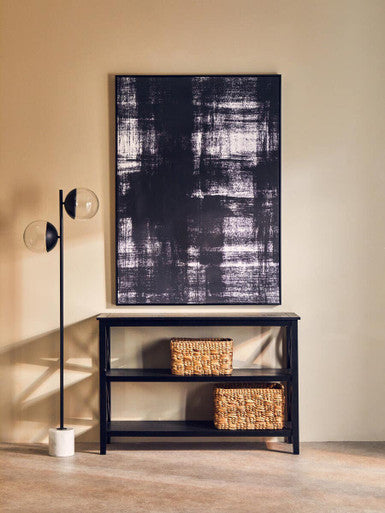 Heritage Three Shelf Large Black Bookcase