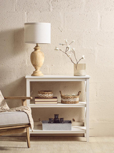 Heritage Three Shelf Ivory Bookcase