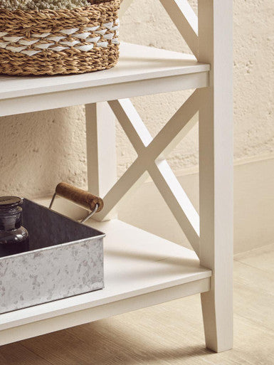 Heritage Three Shelf Ivory Bookcase