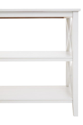 Heritage Three Shelf Ivory Bookcase