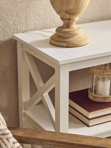 Heritage Three Shelf Large Ivory Bookcase