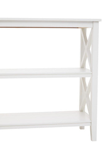 Heritage Three Shelf Large Ivory Bookcase