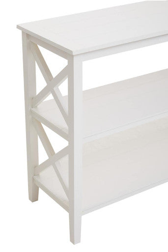 Heritage Three Shelf Large Ivory Bookcase