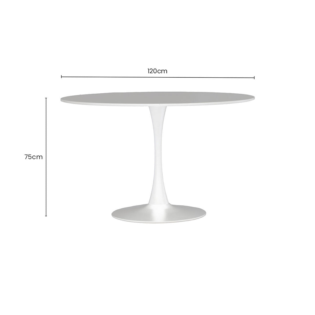 Laila Large White Round Dining Table