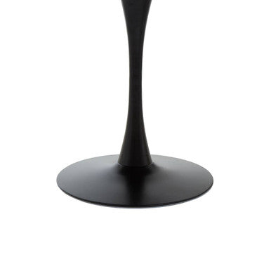 Pedestal Black Wood Top and Metal Base Tulip Small Round Dining Table, Laila