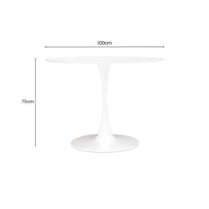 Laila White Small Round Dining Table