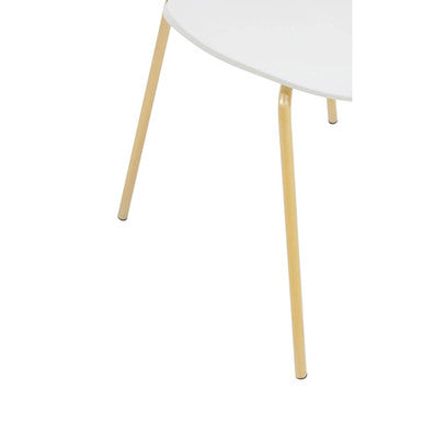 Laila White Seat And Gold Finish Legs Dining Chair