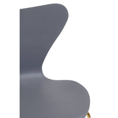 Laila Grey Seat Dining Chair With Gold Chrome Legs