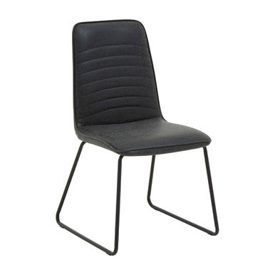 New Foundry Black Leather Effect Chair