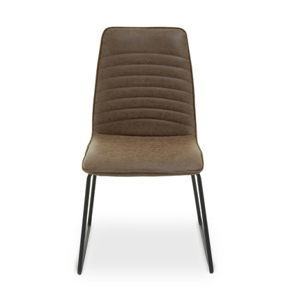 New Foundry Brown Leather Effect Chair