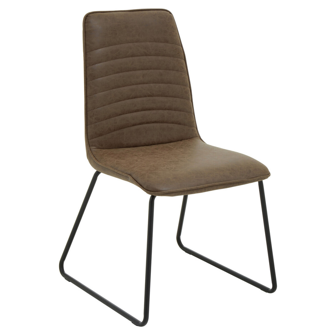 New Foundry Brown Leather Effect Chair - Image 6
