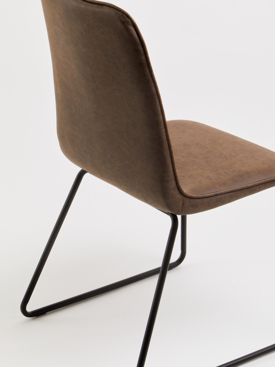 New Foundry Brown Leather Effect Chair