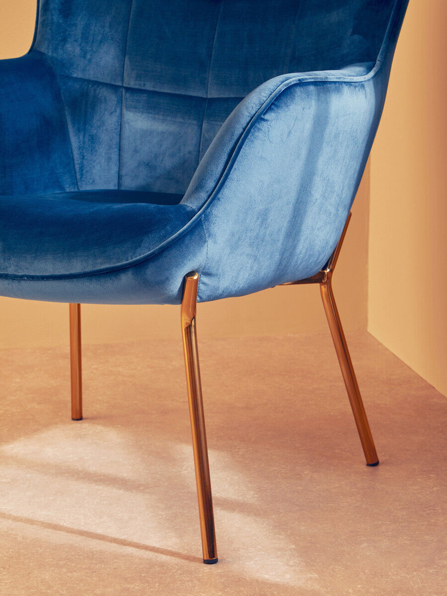 Stockholm Blue Velvet Chair