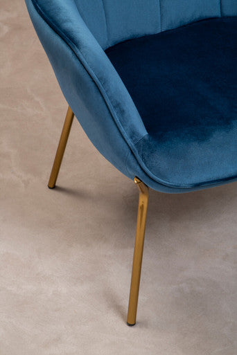 Stockholm Blue Velvet Chair