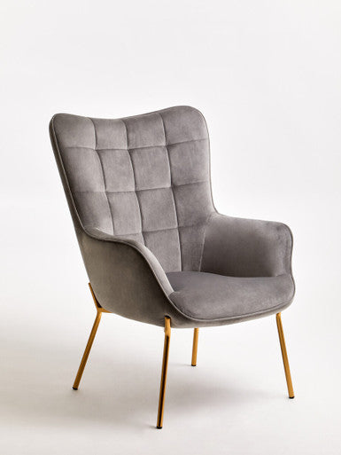 Stockholm Grey Velvet Chair