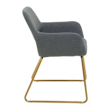 Stockholm Grey And Gold Dining Chair