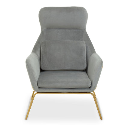 Stockholm Grey Velvet Armchair