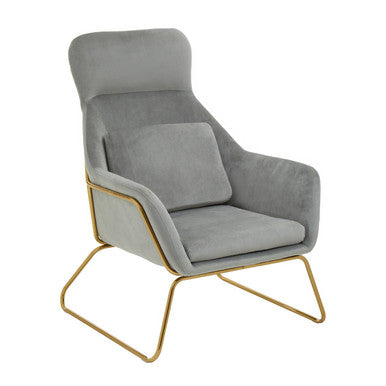 Stockholm Grey Velvet Armchair