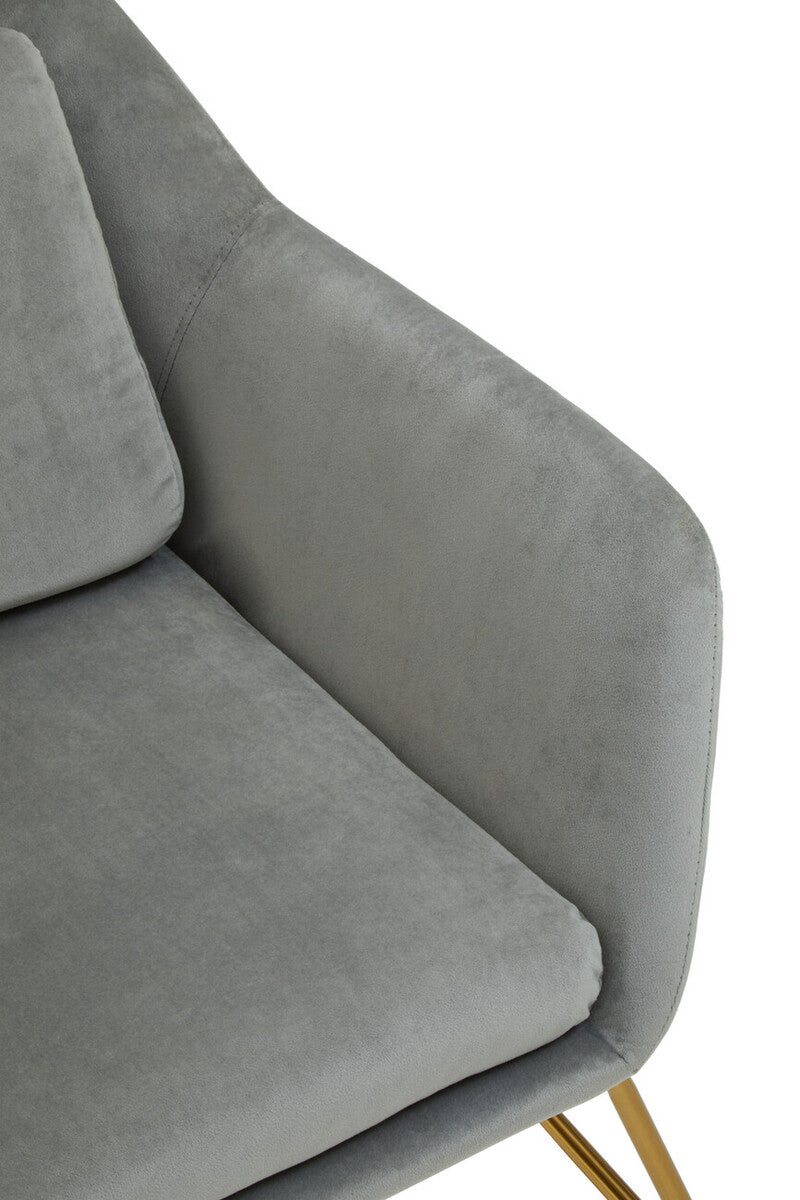 Stockholm Grey Velvet Armchair