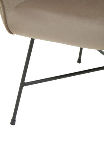 Stockholm Mink Velvet Curved Accent Chair