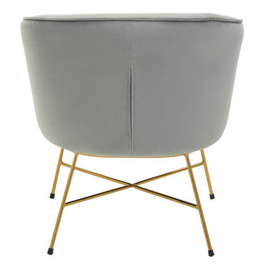 Stockholm Grey Velvet Curved Accent Chair