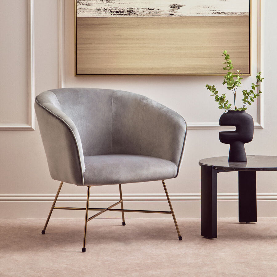 Stockholm Grey Chair With Metal Frame