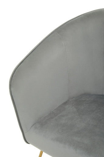 Stockholm Grey Velvet Curved Accent Chair