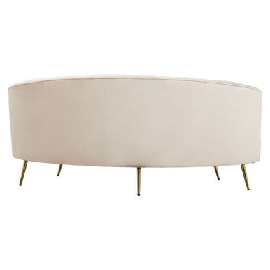 3 Seater Beige Velvet Sofa, Hasna - image 4