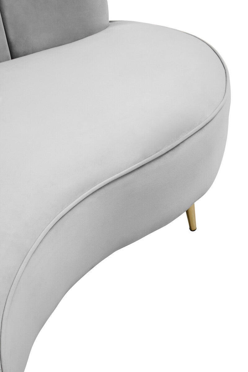 Hasna Three Seat Grey Velvet Sofa