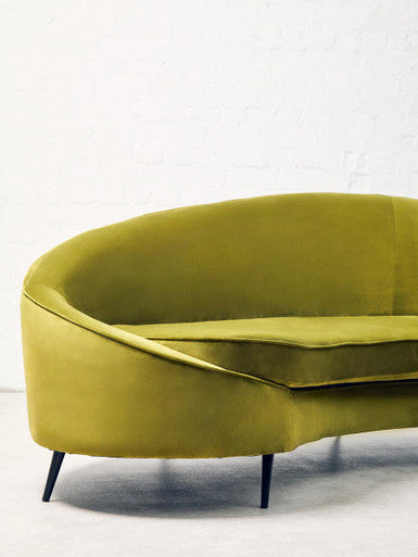 3 Seater Olive Velvet Sofa, Hasina