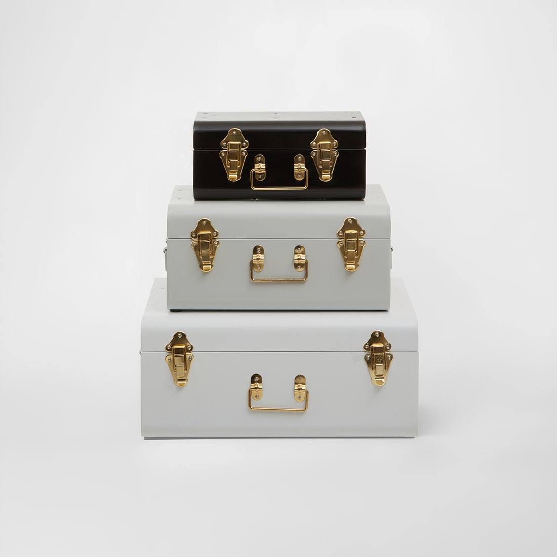 Parley Set Of Three Monochrome Storage Trunks