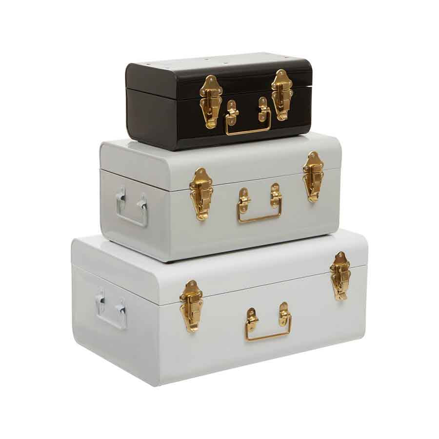 Parley Set Of Three Monochrome Storage Trunks