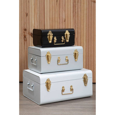 Parley Set Of Three Monochrome Storage Trunks