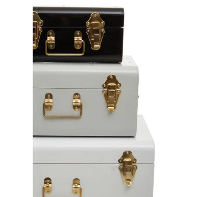 Parley Set Of Three Monochrome Storage Trunks