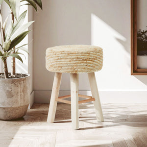 Lentigo Natural Corn Rope Woven Round Stool