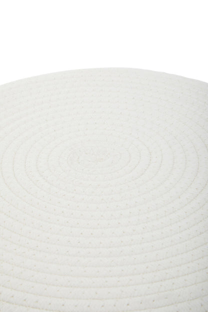 Lentigo White Cotton Rope Stool