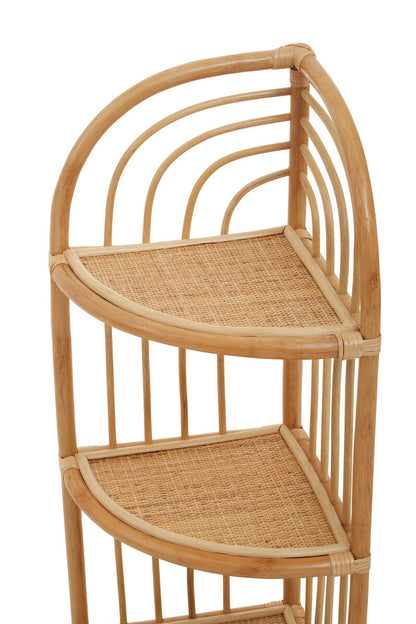Mataram Three Tier Natural Rattan Corner Shelf Unit